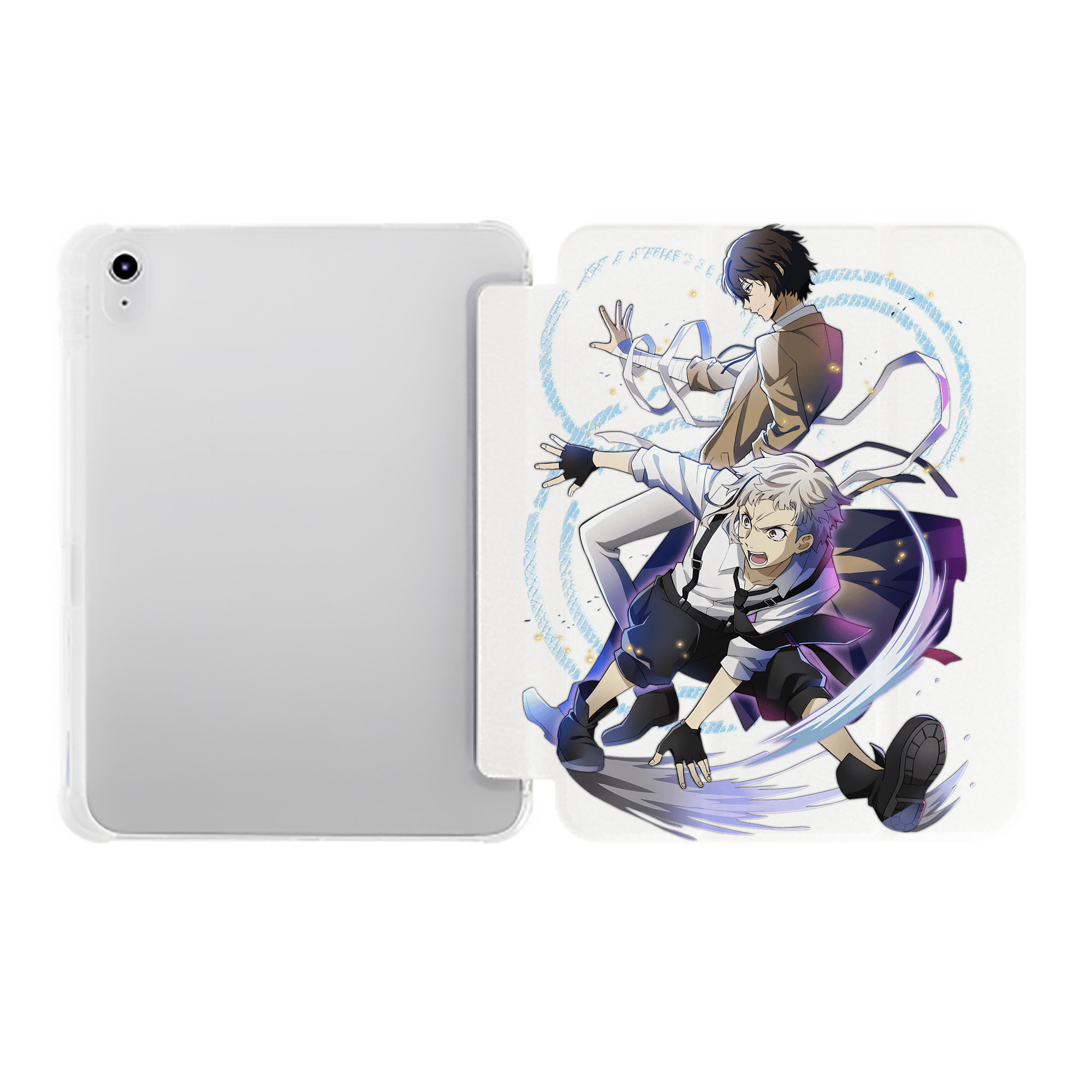 （画像用） 文豪ストレイドッグス Bungo Stray Dogs IPad ケース ペン収納付き 三つ折りスタンド PUレザー×シリコン 対応機種9.5/10.5/10.9インチ